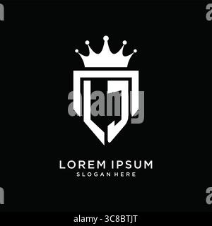 Letter LJ logo monogram emblem style with crown shape design template vector graphic vector graphic Stock Vector