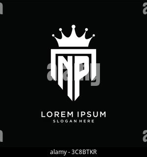 Letter NP logo monogram emblem style with crown shape design template vector graphic vector graphic Stock Vector