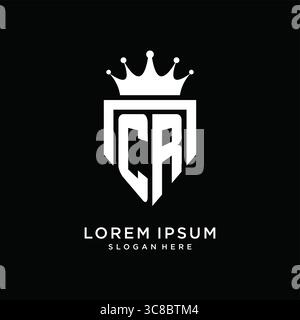 Letter CR logo monogram emblem style with crown shape design template vector graphic vector graphic Stock Vector