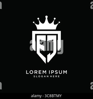 Letter EJ logo monogram emblem style with crown shape design template vector graphic vector graphic Stock Vector