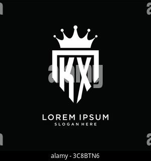 Letter KX logo monogram emblem style with crown shape design template vector graphic vector graphic Stock Vector