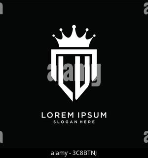 Letter LU logo monogram emblem style with crown shape design template vector graphic vector graphic Stock Vector
