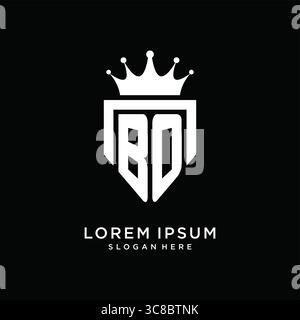 Letter BO logo monogram emblem style with crown shape design template vector graphic vector graphic Stock Vector
