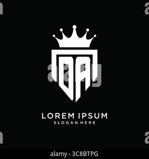 Letter DA logo monogram emblem style with crown shape design template vector graphic vector graphic Stock Vector