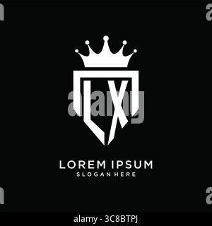 Letter LX logo monogram emblem style with crown shape design template vector graphic vector graphic Stock Vector