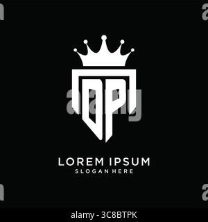 Letter DP logo monogram emblem style with crown shape design template vector graphic vector graphic Stock Vector