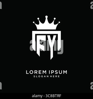 Letter FY logo monogram emblem style with crown shape design template vector graphic vector graphic Stock Vector