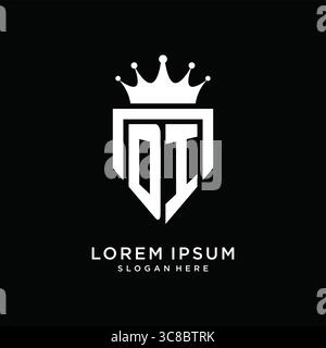 Letter DI logo monogram emblem style with crown shape design template vector graphic vector graphic Stock Vector