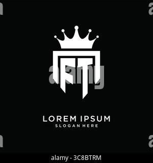 Letter FT logo monogram emblem style with crown shape design template vector graphic vector graphic Stock Vector