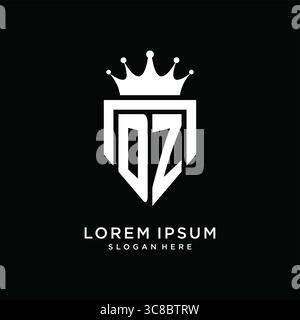 Letter DZ logo monogram emblem style with crown shape design template vector graphic vector graphic Stock Vector