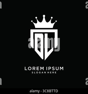 Letter DL logo monogram emblem style with crown shape design template vector graphic vector graphic Stock Vector