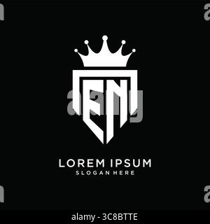 Letter EN logo monogram emblem style with crown shape design template vector graphic vector graphic Stock Vector