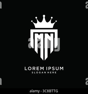 Letter MN logo monogram emblem style with crown shape design template vector graphic vector graphic Stock Vector