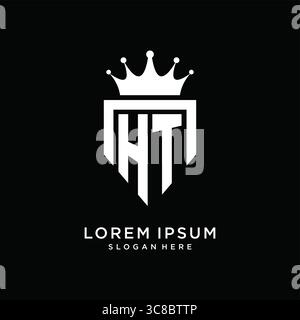 Letter HT logo monogram emblem style with crown shape design template vector graphic vector graphic Stock Vector
