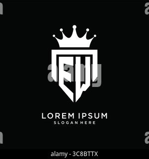 Letter EW logo monogram emblem style with crown shape design template vector graphic vector graphic Stock Vector