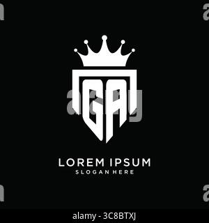 Letter GA logo monogram emblem style with crown shape design template vector graphic vector graphic Stock Vector