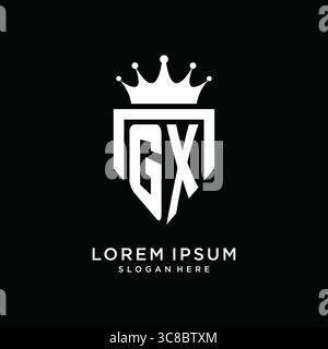Letter GX logo monogram emblem style with crown shape design template vector graphic vector graphic Stock Vector