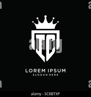 Letter IC logo monogram emblem style with crown shape design template vector graphic vector graphic Stock Vector