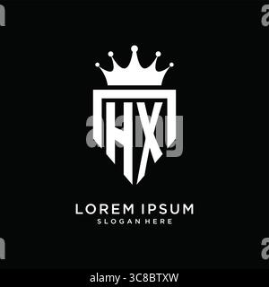 Letter HX logo monogram emblem style with crown shape design template vector graphic vector graphic Stock Vector