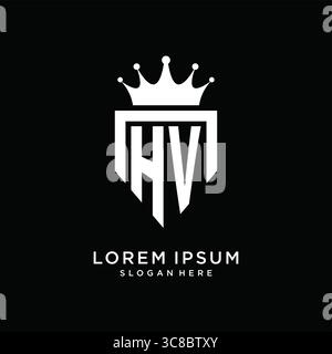 Letter HV logo monogram emblem style with crown shape design template vector graphic vector graphic Stock Vector