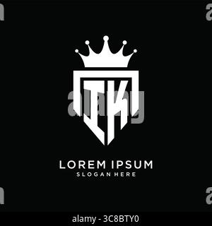 Letter IK logo monogram emblem style with crown shape design template vector graphic vector graphic Stock Vector