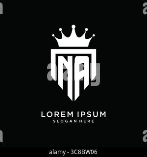 Letter NA logo monogram emblem style with crown shape design template vector graphic vector graphic Stock Vector