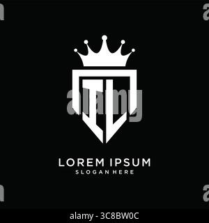 Letter IL logo monogram emblem style with crown shape design template vector graphic vector graphic Stock Vector