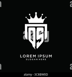 Letter QS logo monogram emblem style with crown shape design template vector graphic vector graphic Stock Vector