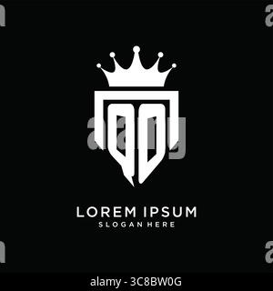 Letter QO logo monogram emblem style with crown shape design template vector graphic vector graphic Stock Vector