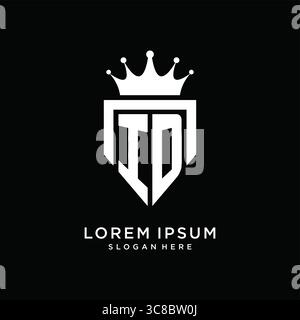 Letter ID logo monogram emblem style with crown shape design template vector graphic vector graphic Stock Vector