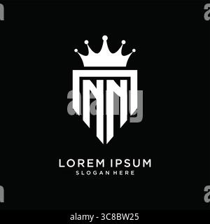 Letter NN logo monogram emblem style with crown shape design template vector graphic vector graphic Stock Vector
