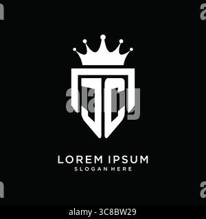 Letter JC logo monogram emblem style with crown shape design template vector graphic vector graphic Stock Vector