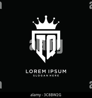 Letter IQ logo monogram emblem style with crown shape design template vector graphic vector graphic Stock Vector