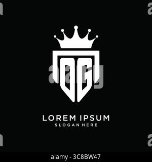 Letter OG logo monogram emblem style with crown shape design template vector graphic vector graphic Stock Vector
