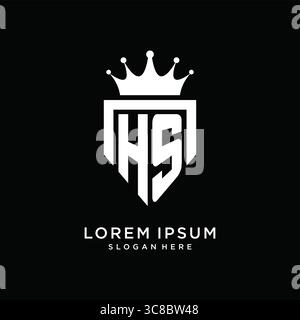 Letter HS logo monogram emblem style with crown shape design template vector graphic vector graphic Stock Vector