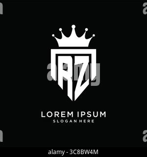Letter RZ logo monogram emblem style with crown shape design template vector graphic vector graphic Stock Vector