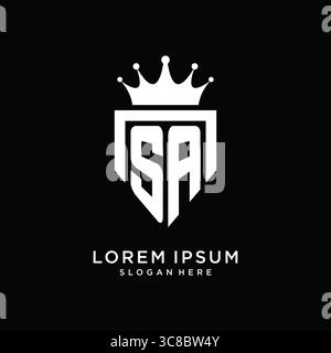 Letter SA logo monogram emblem style with crown shape design template vector graphic vector graphic Stock Vector