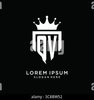Letter QV logo monogram emblem style with crown shape design template vector graphic vector graphic Stock Vector