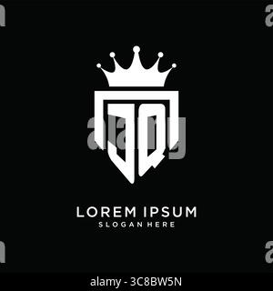 Letter JQ logo monogram emblem style with crown shape design template vector graphic vector graphic Stock Vector