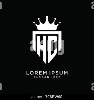 Letter HC logo monogram emblem style with crown shape design template vector graphic vector graphic Stock Vector