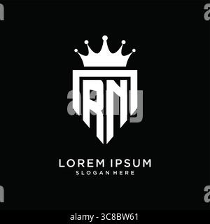 Letter RN logo monogram emblem style with crown shape design template vector graphic vector graphic Stock Vector