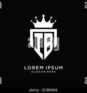 Letter IB logo monogram emblem style with crown shape design template vector graphic vector graphic Stock Vector