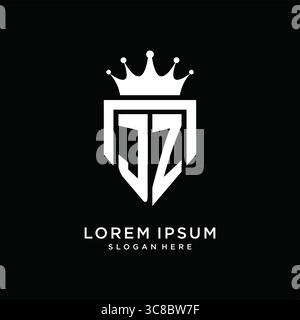 Letter JZ logo monogram emblem style with crown shape design template vector graphic vector graphic Stock Vector