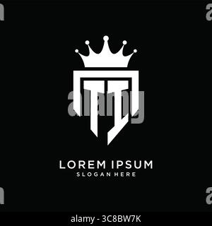 Letter TI logo monogram emblem style with crown shape design template vector graphic vector graphic Stock Vector