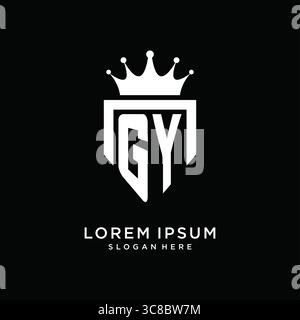 Letter GY logo monogram emblem style with crown shape design template vector graphic vector graphic Stock Vector