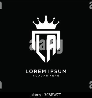Letter LA logo monogram emblem style with crown shape design template vector graphic vector graphic Stock Vector