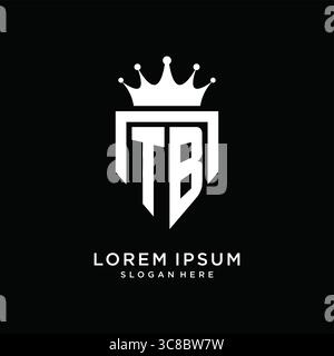 Letter TB logo monogram emblem style with crown shape design template vector graphic vector graphic Stock Vector