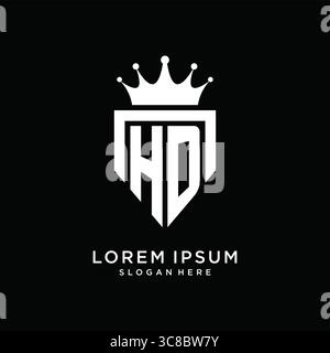 Letter HD logo monogram emblem style with crown shape design template vector graphic vector graphic Stock Vector