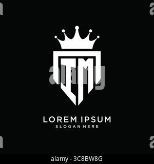 Letter IM logo monogram emblem style with crown shape design template vector graphic vector graphic Stock Vector