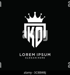 Letter KO logo monogram emblem style with crown shape design template vector graphic vector graphic Stock Vector
